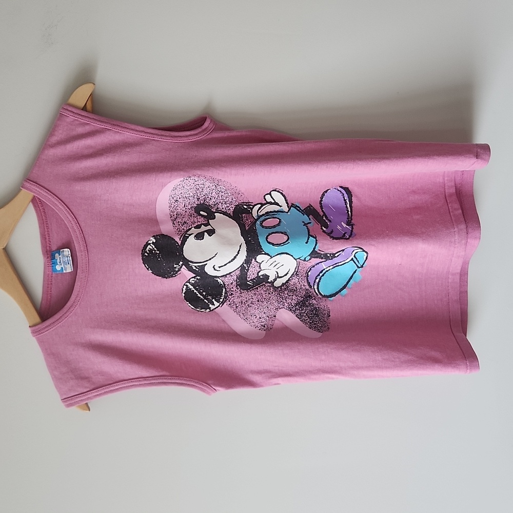 Vintage 1980’s Original Disney Mickey Mouse Pink Tank Top Shirt Women’s Medium - Picture 5 of 8